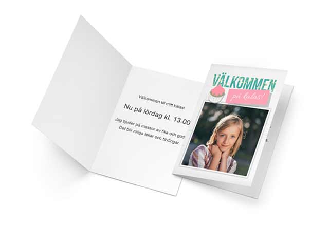 Inbjudningskort till barnkalas. Skapa direkt på mobil eller dator 